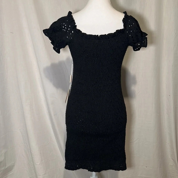 black eyelet front Paradise USA body on dress size large - Picture 2 of 6